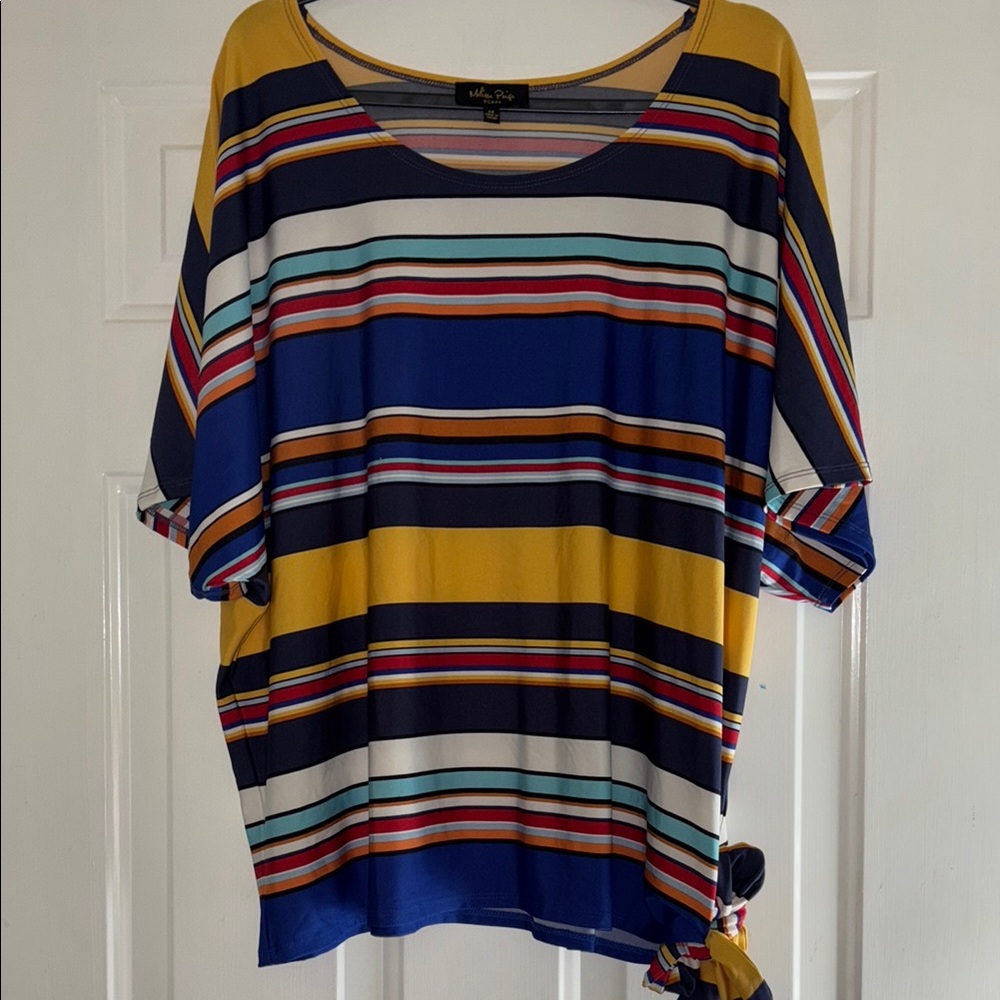 Melissa Paige colorful stripe Blouse size 1X